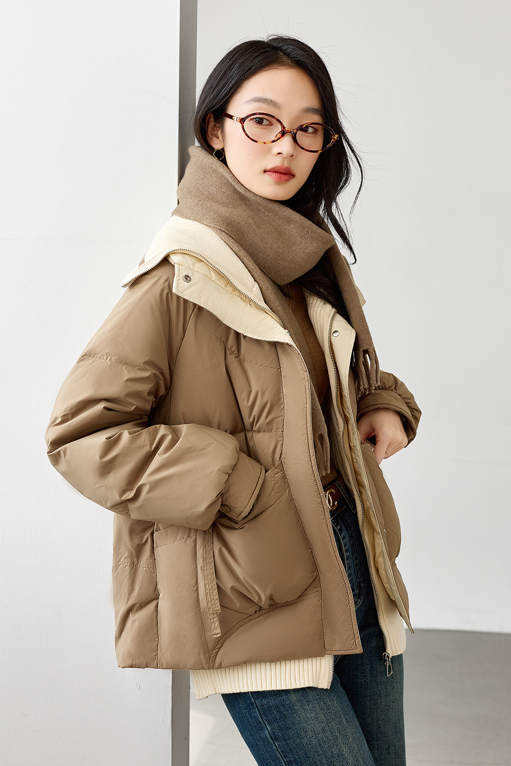 Fashionable White Duck Down Warm Down Jacket-VIMLYSTORE