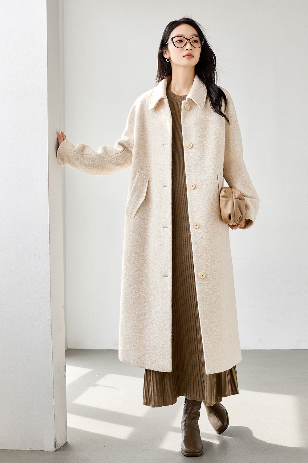 Cotton-padded and Thickened Wool-blended Coat-VIMLYSTORE
