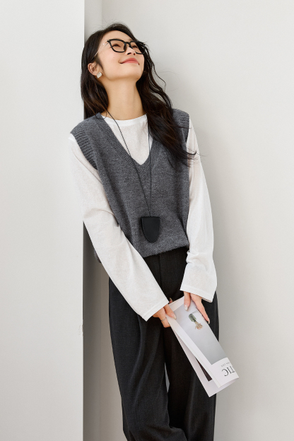 Simple Layered Casual Knitted Sweater