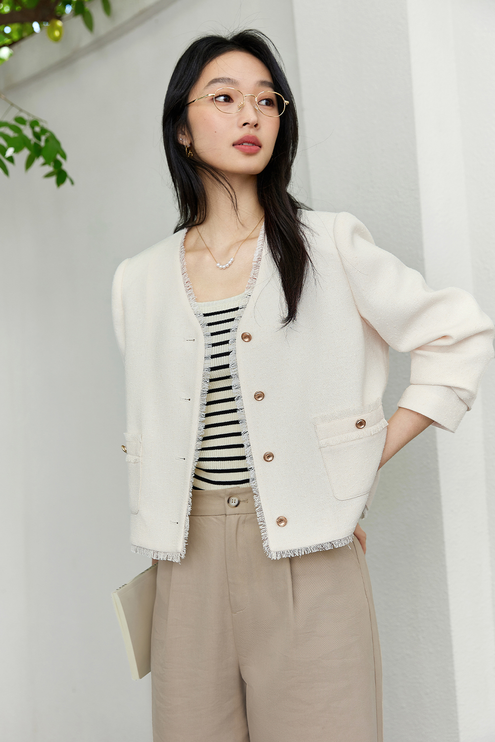 Frayed Edge Exquisite Short Jacket-VIMLYSTORE