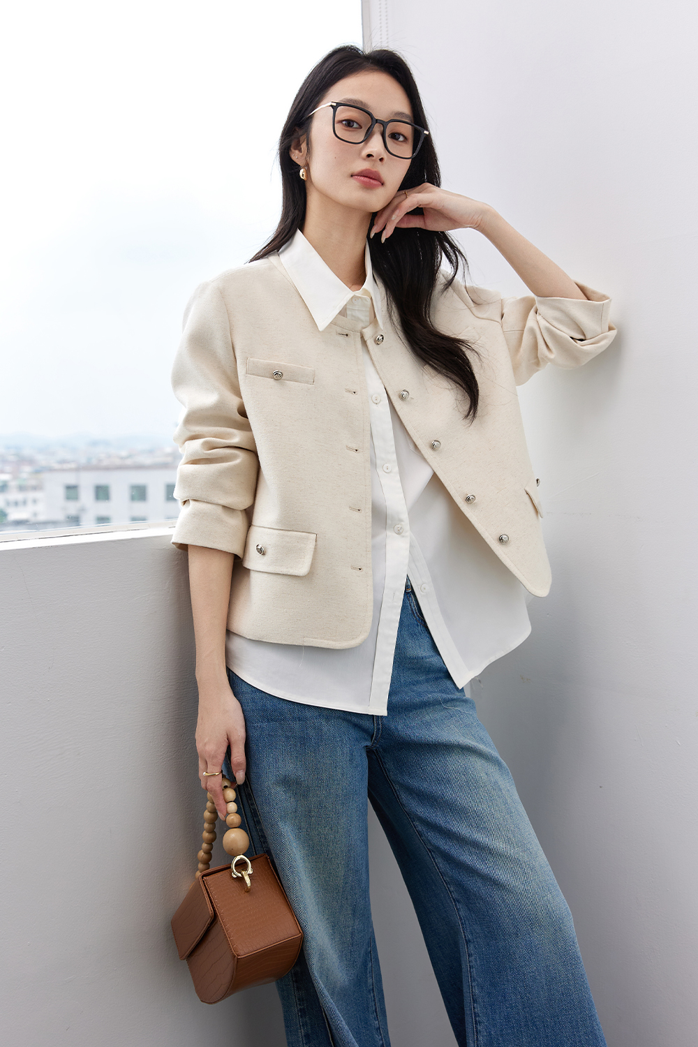 Metal Button Short Jacket-VIMLYSTORE