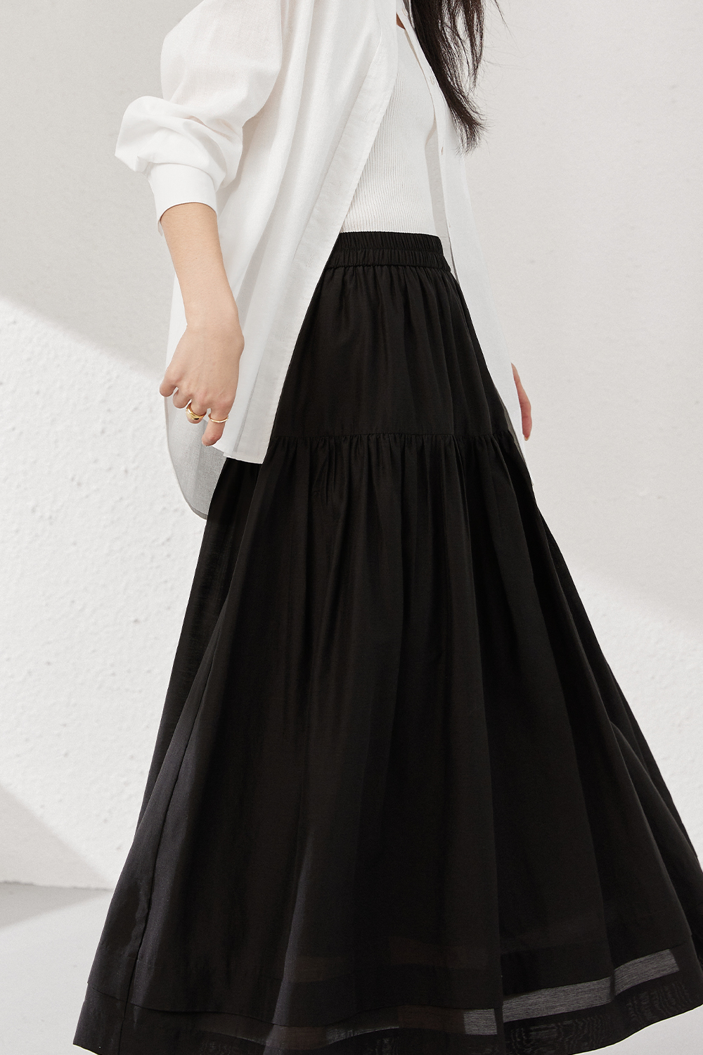 Pleated Loose Long Skirt-VIMLYSTORE