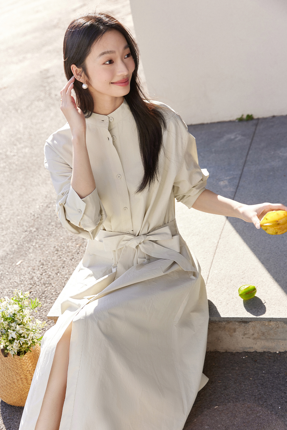 Cotton Casual Shirt Dress-VIMLYSTORE