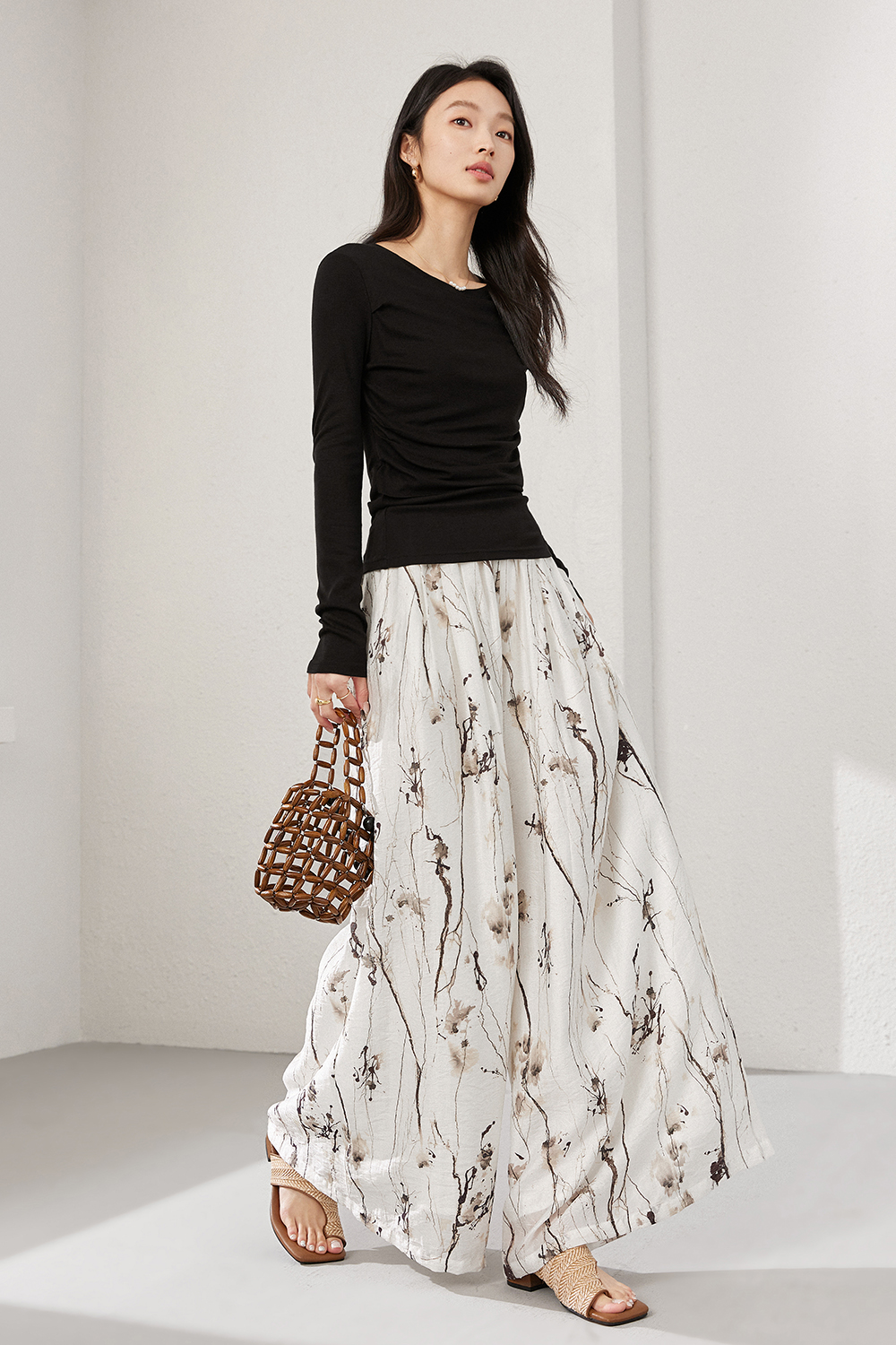 Chinese Style Casual Skirt Pants