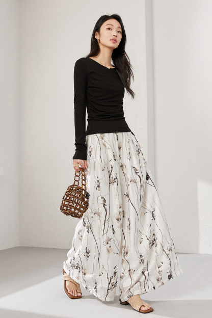 Chinese Style Casual Skirt Pants