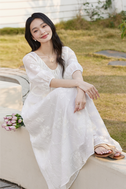 Embroidered Texture Dress