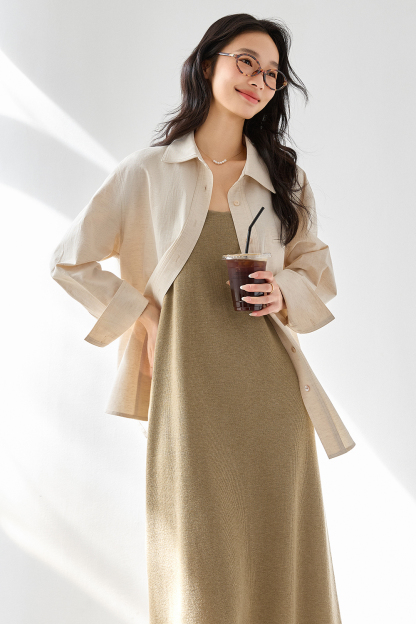 Knitted Suspender Long Dress
