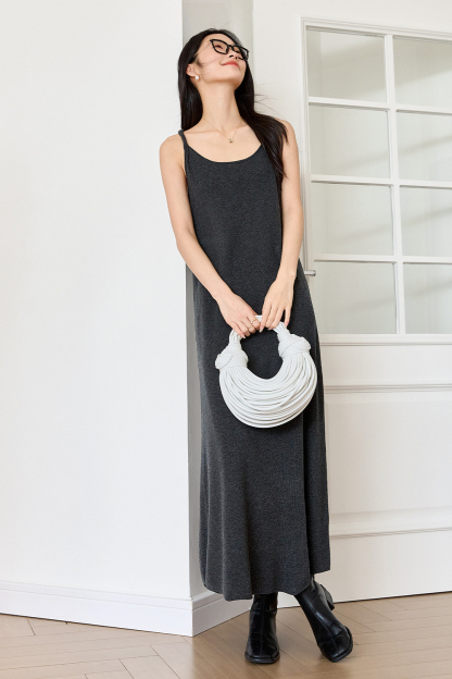Knitted Suspender Long Dress