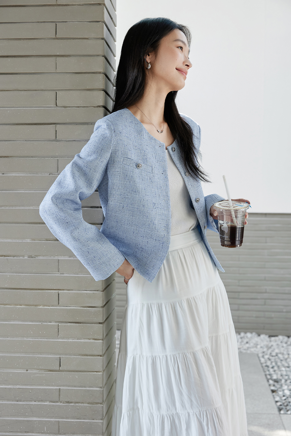 Elegant Tweed Jacket-VIMLYSTORE