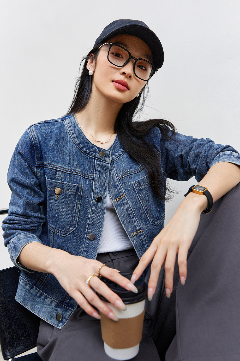 Classic High Cotton Denim Jacket