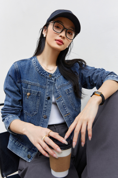 Classic High Cotton Denim Jacket