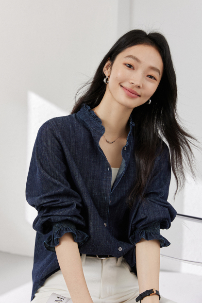 Pure Cotton Ruffled Shirt