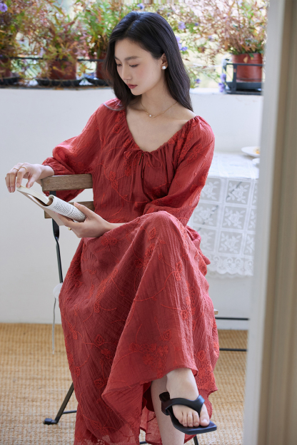 Embroidered Texture Dress