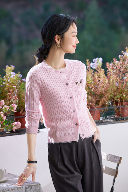 Pony Embroidered Knitted Cardigan
