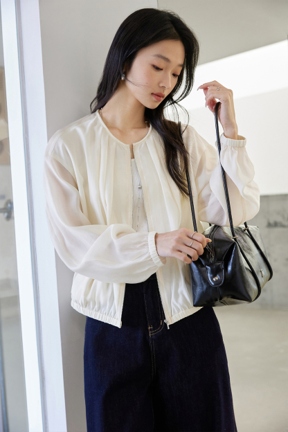 Lyocell Crew Neck Jacket