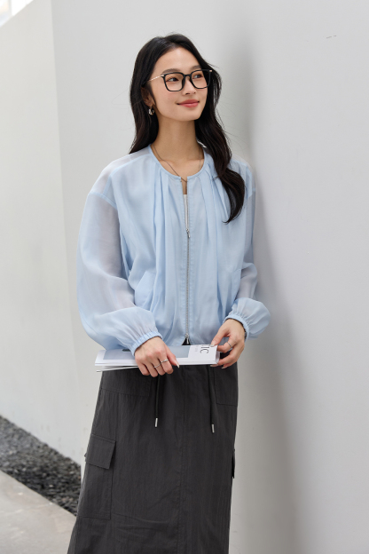 Lyocell Crew Neck Jacket
