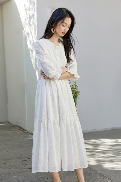 White Broderie Anglaise Dress