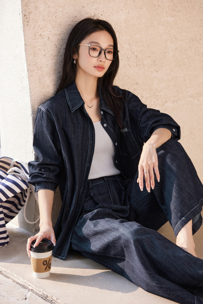 Loose Retro Denim Suit