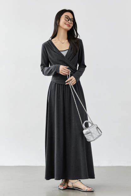 Fake Two-Piece V-Neck Suit