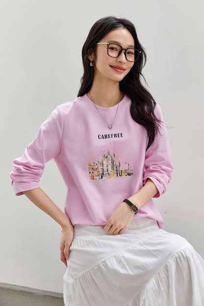 Scenery Print Cotton T-shirt