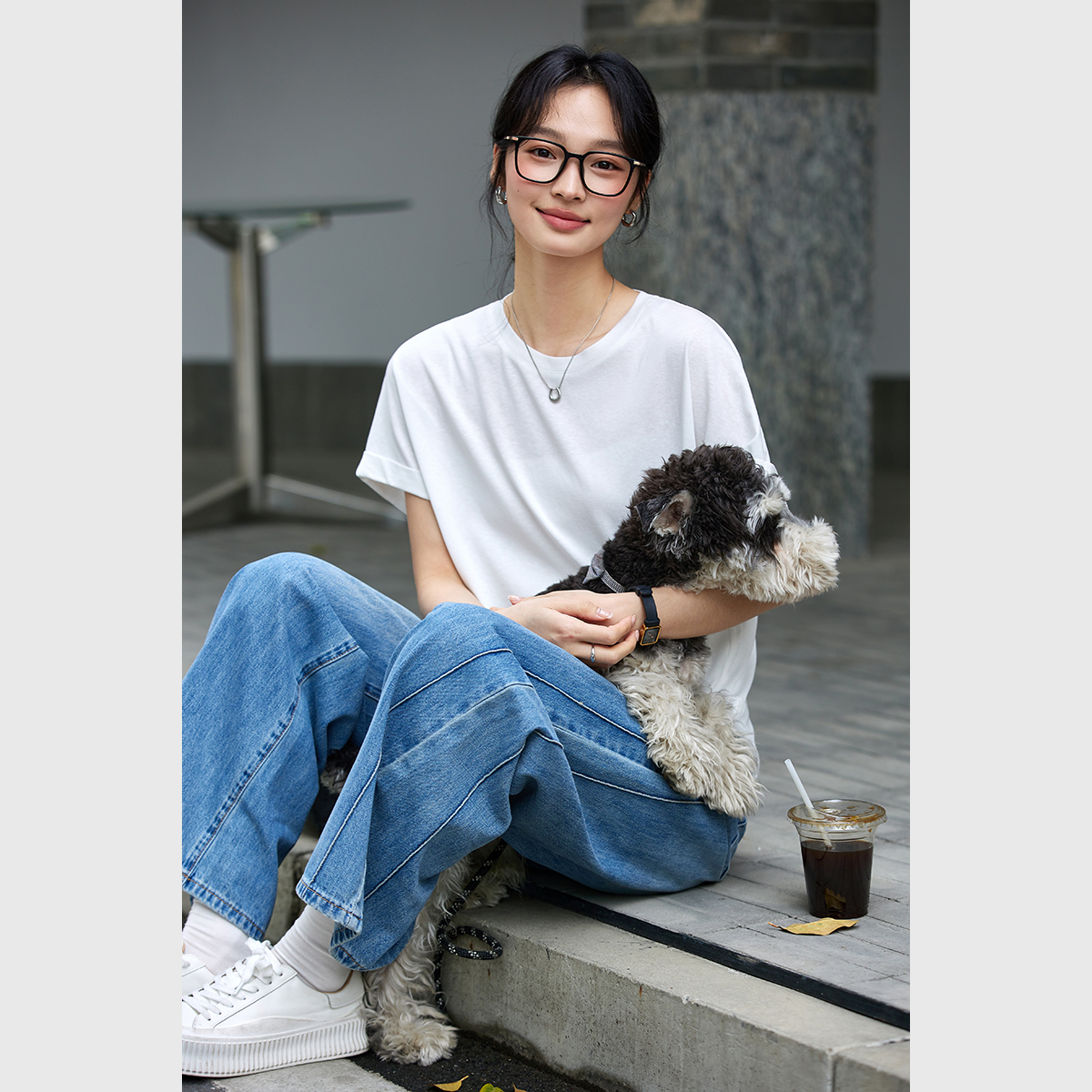 Round Neck Solid Color T-Shirt