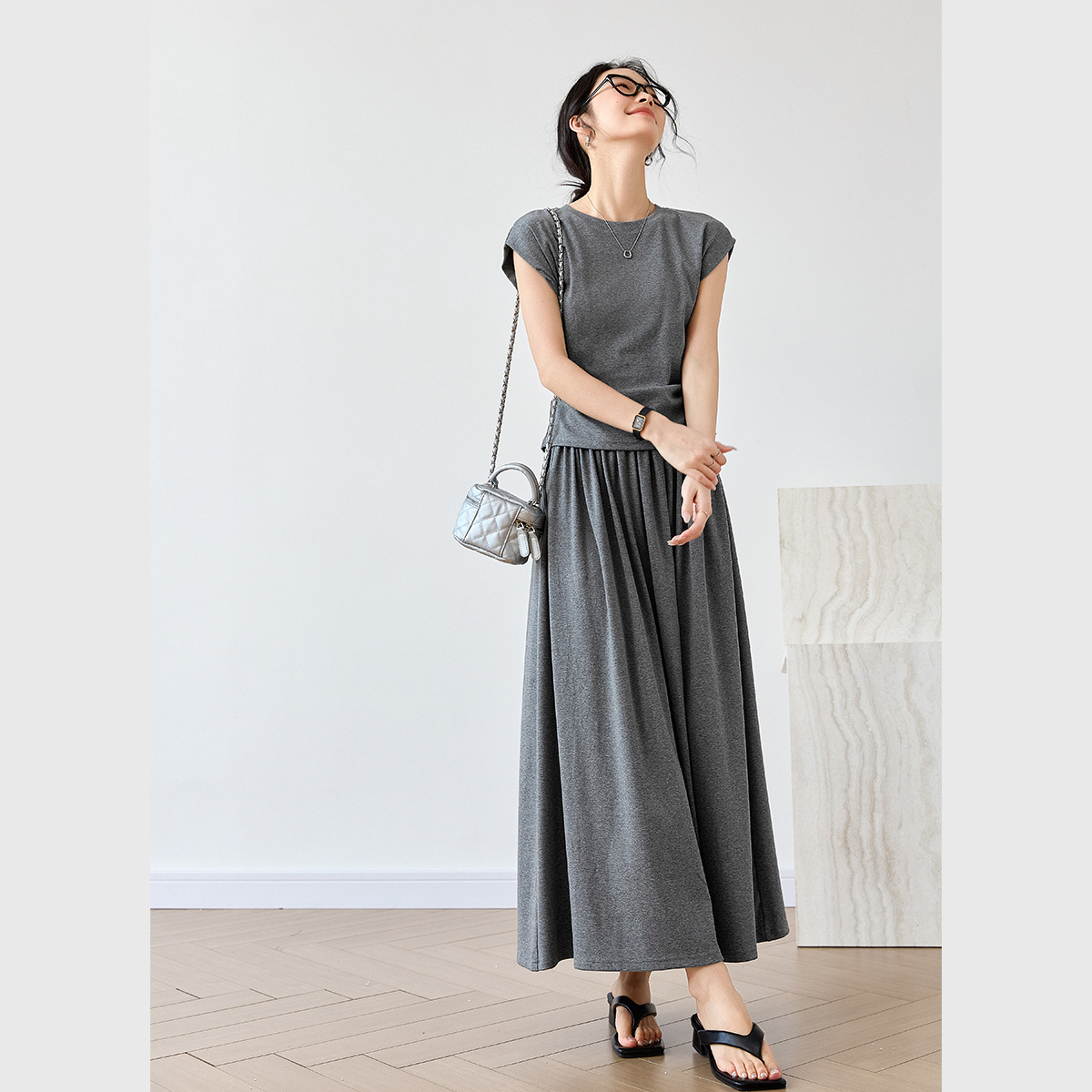 Casual Khmer Grey Suit