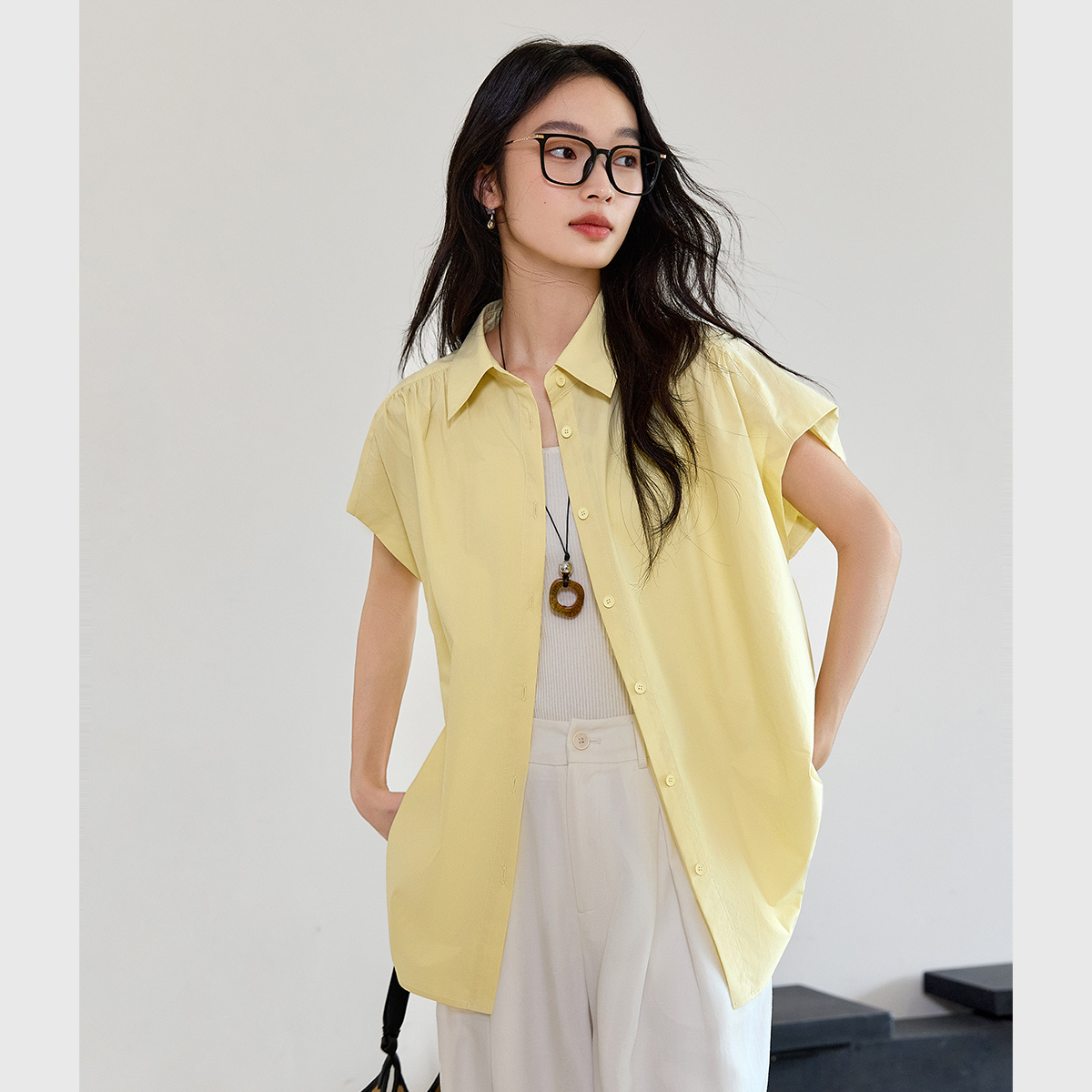 Arc Hem Cotton Shirt