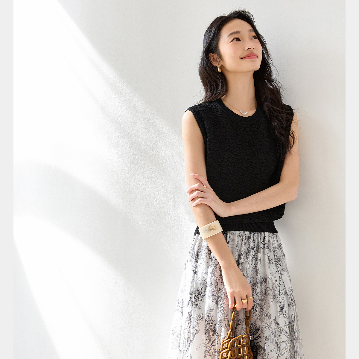 Textured Sleeveless Sweater