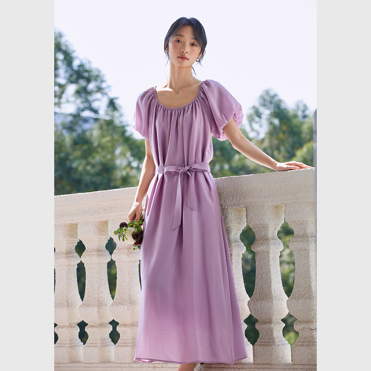 Elegant Puff Sleeve Dress