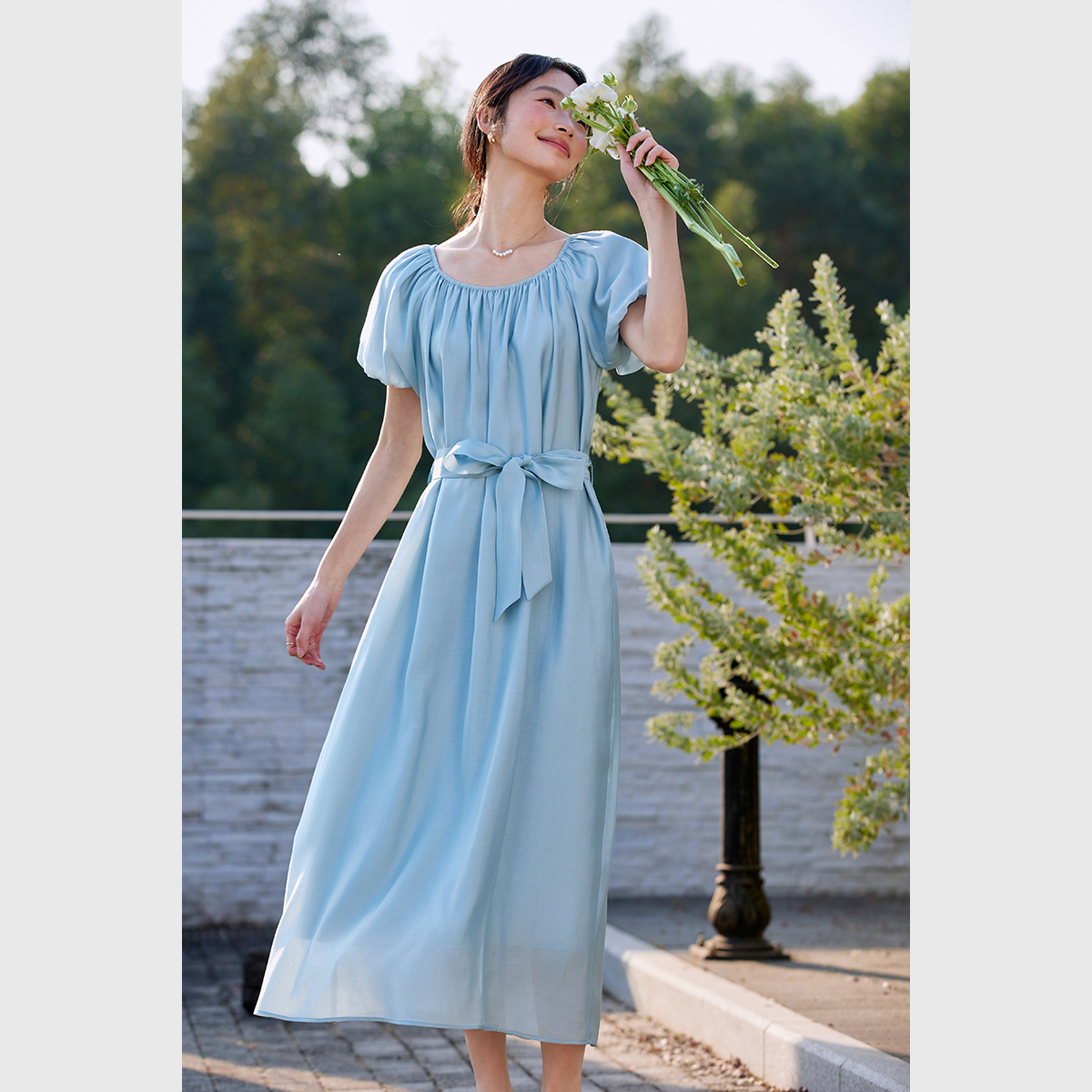 Elegant Puff Sleeve Dress