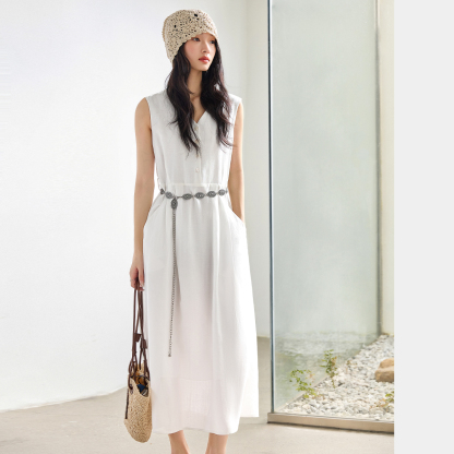 Elegant V-Neck Straight Dress