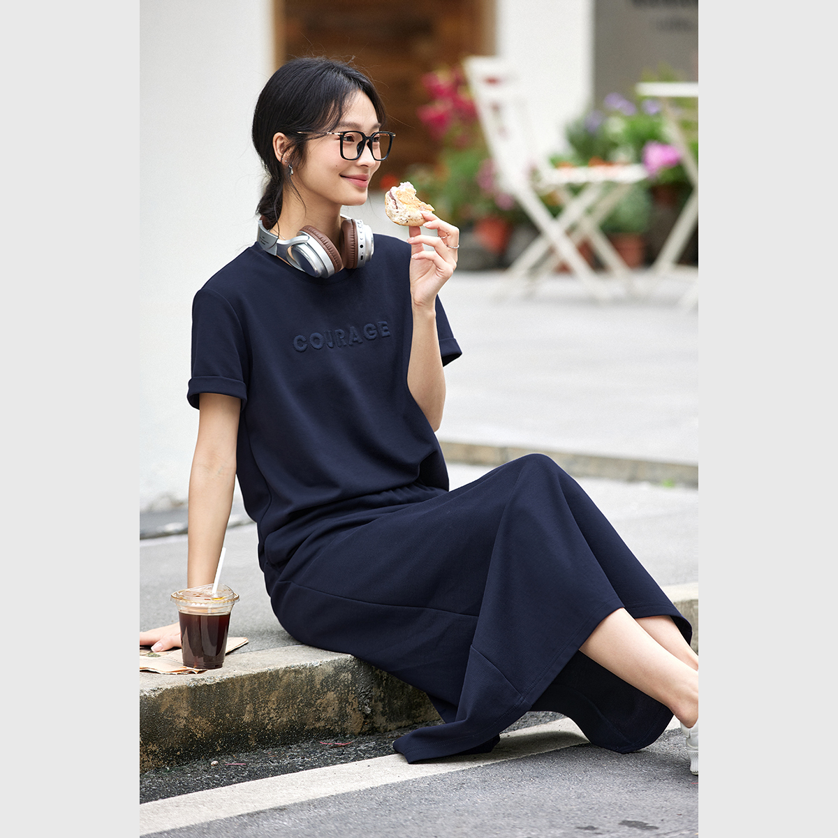 Navy Blue Letter Suit