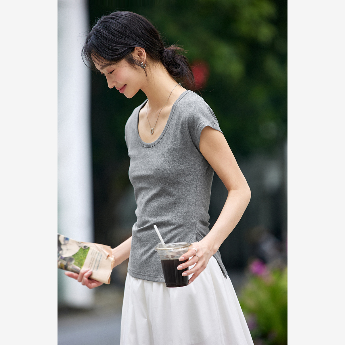 Asymmetric Knitted T-Shirt