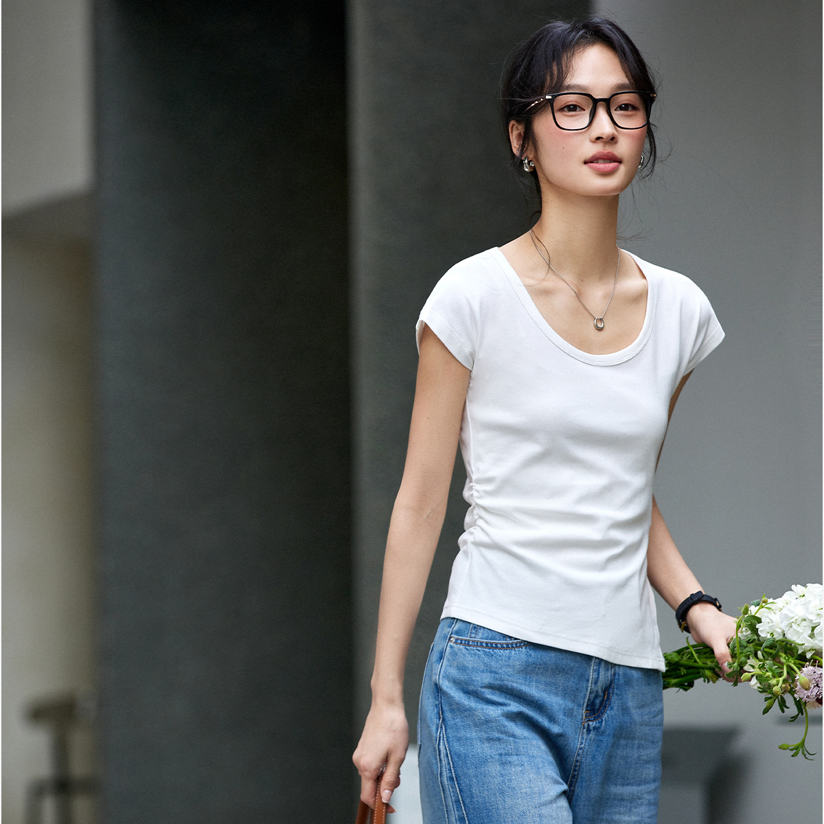 Asymmetric Knitted T-Shirt