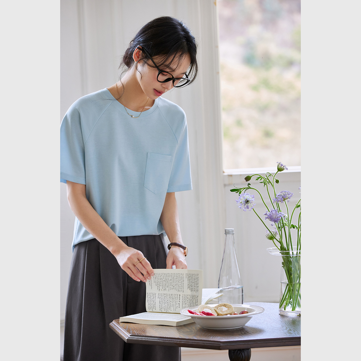 Loose T-Shirt With Patch Pockets