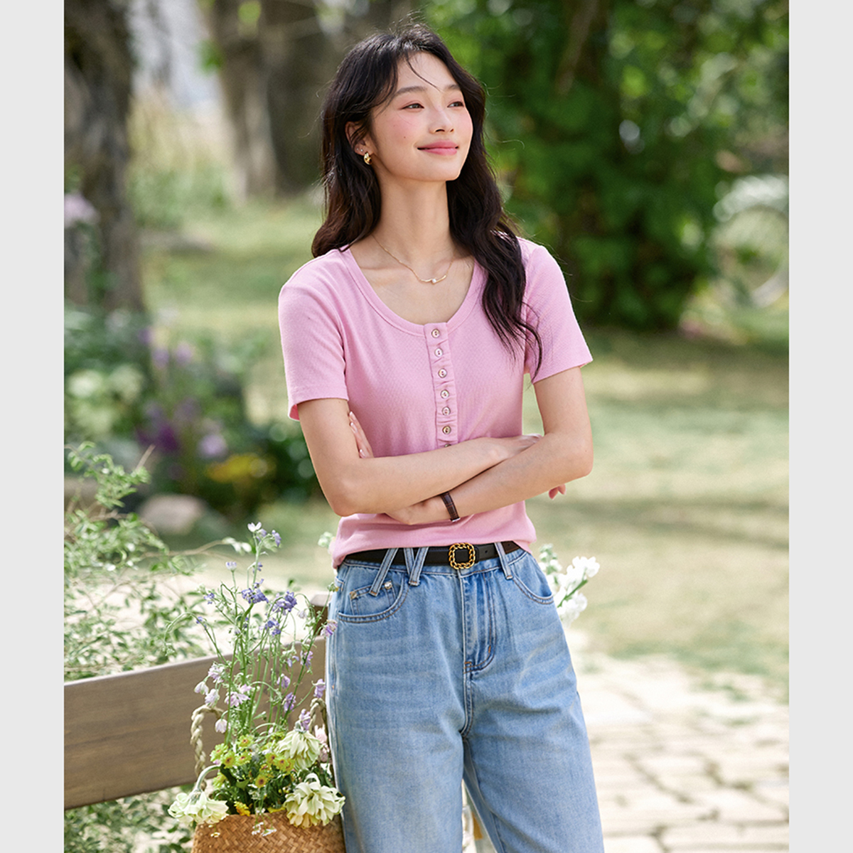 Fashion Casual Straight T-Shirt