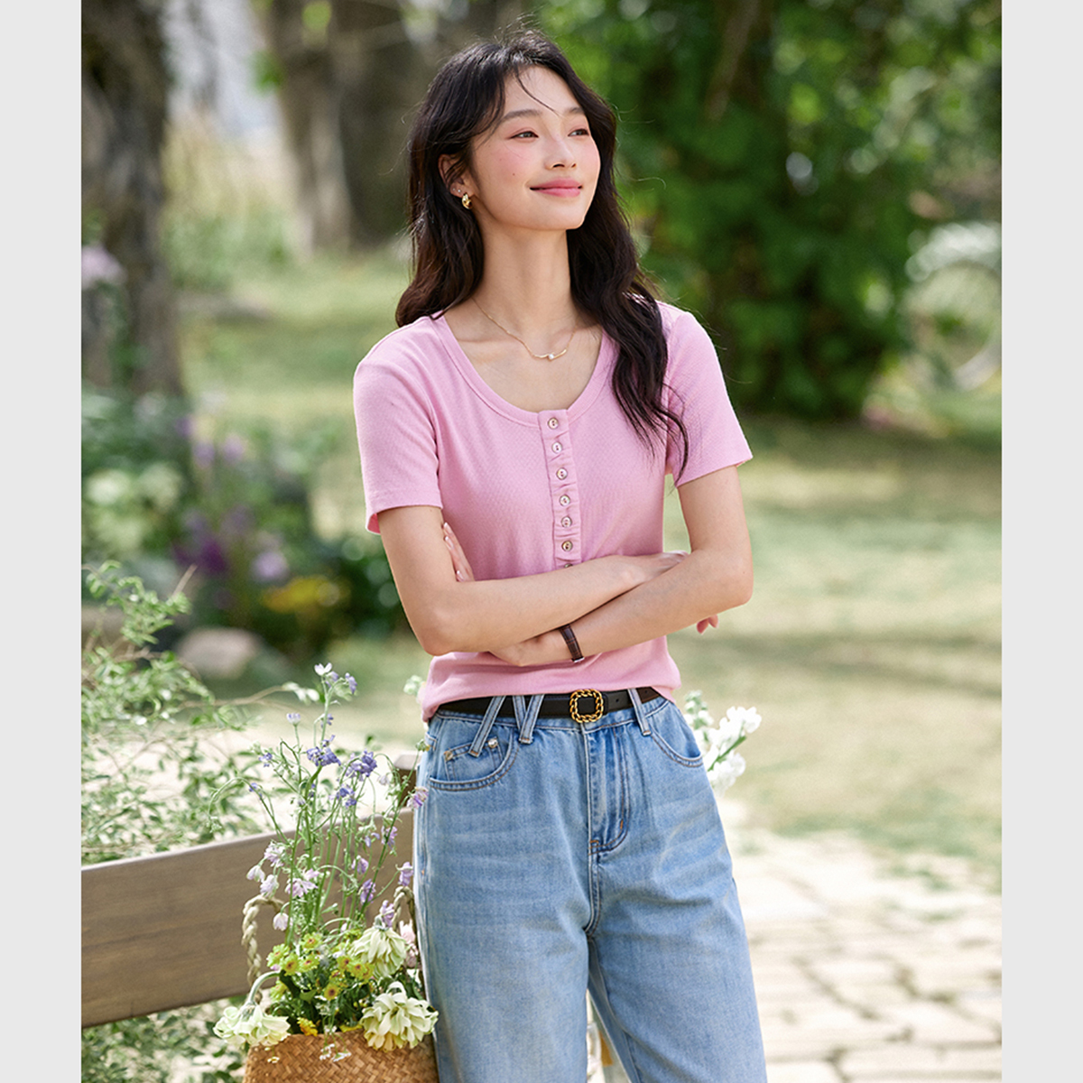 Fashion Casual Straight T-Shirt