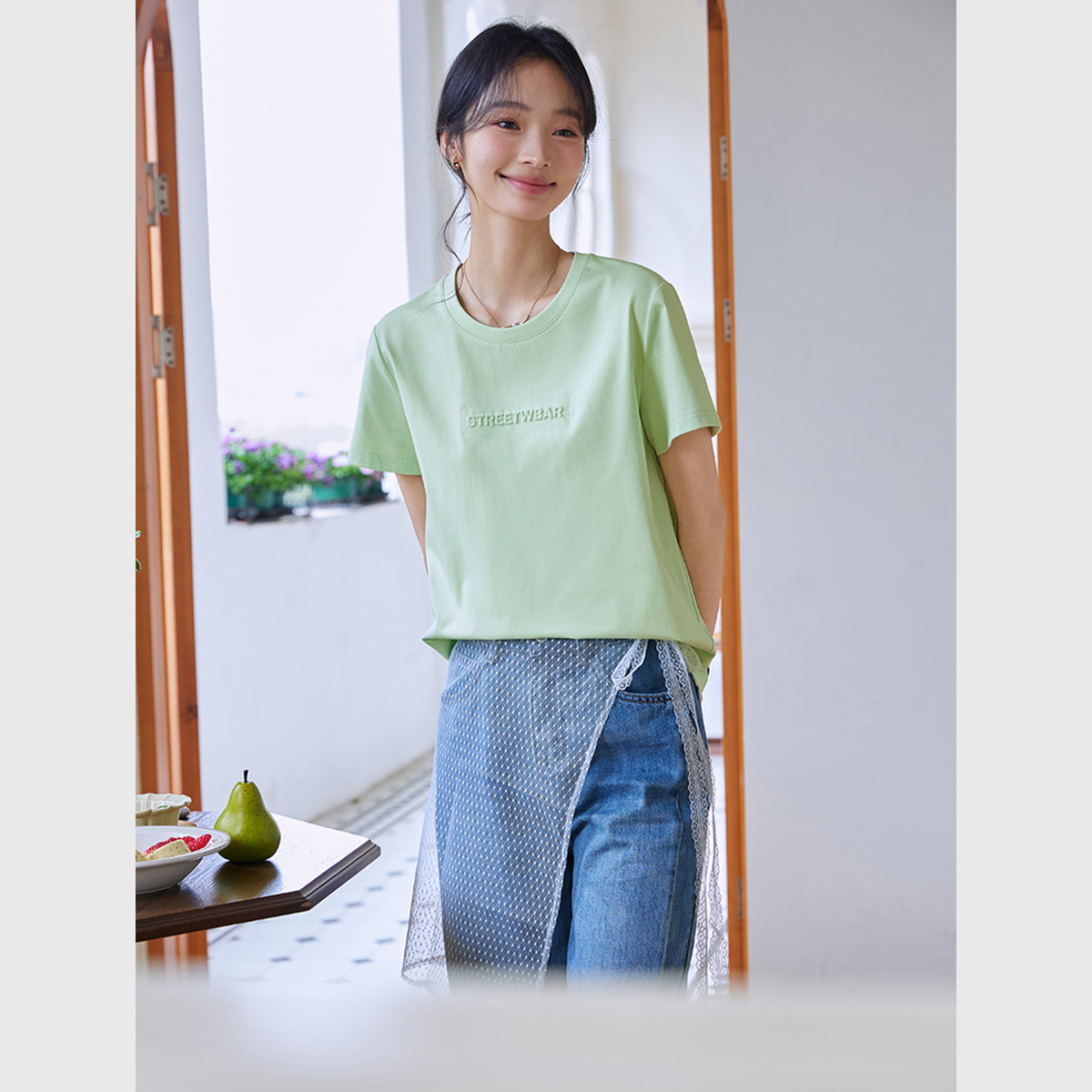 Letter Embossed T-Shirt