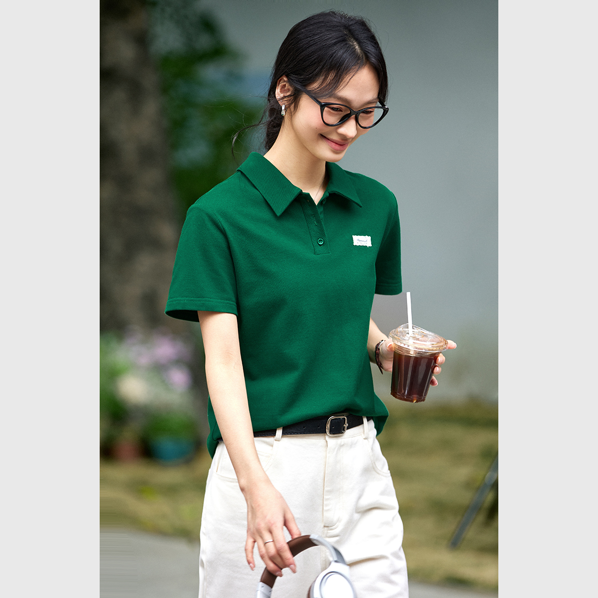 Pure Cotton Short-Sleeved Straight T-Shirt
