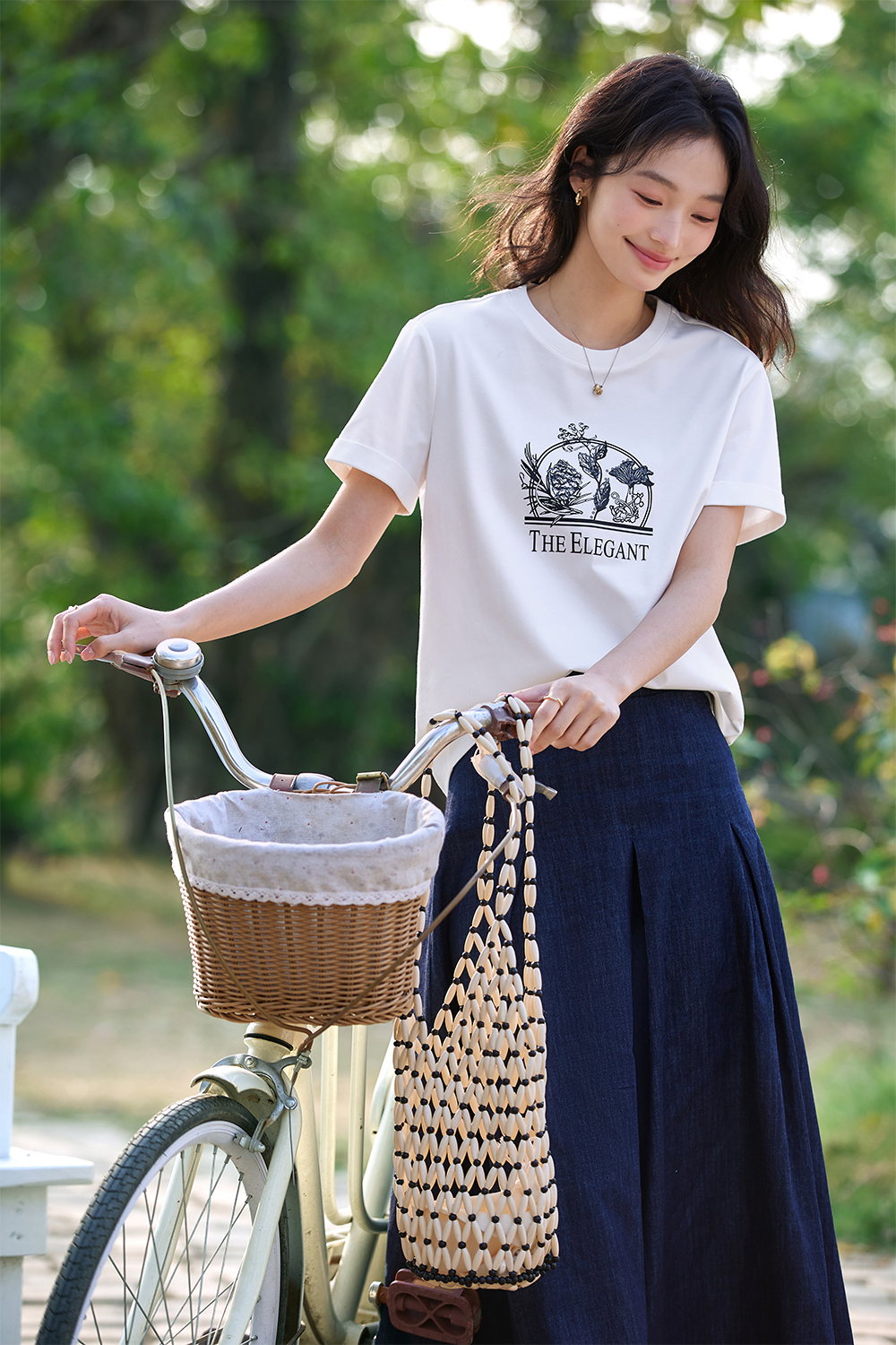 Cotton Printed Straight T-Shirt