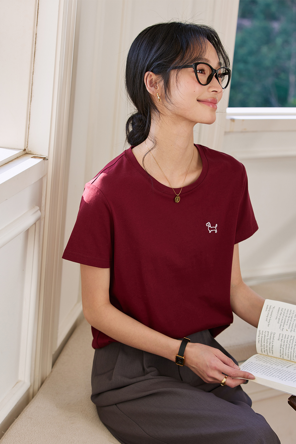 Lines Puppy Casual T-Shirt-VIMLYSTORE