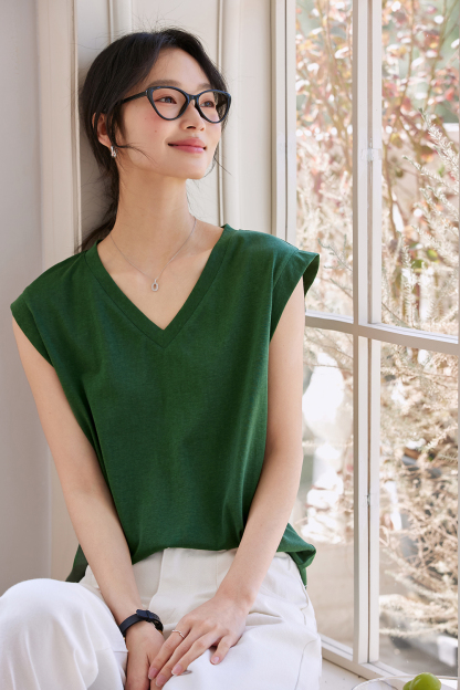Snowflake Texture V-Neck Straight T-Shirt