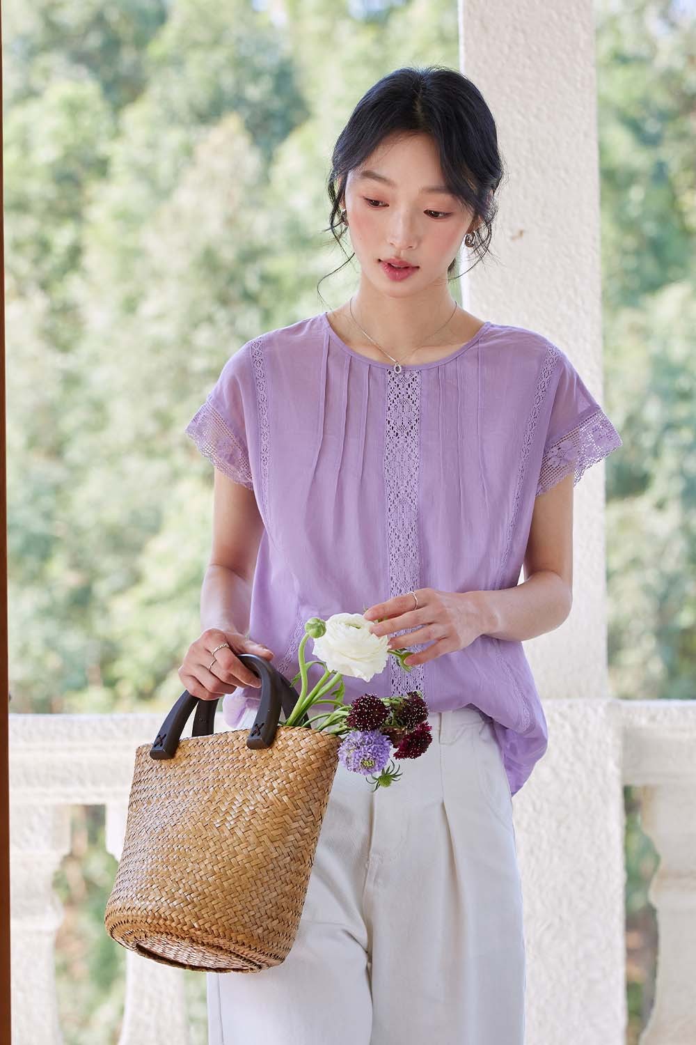 Cotton And Linen Blend Loose Shirt