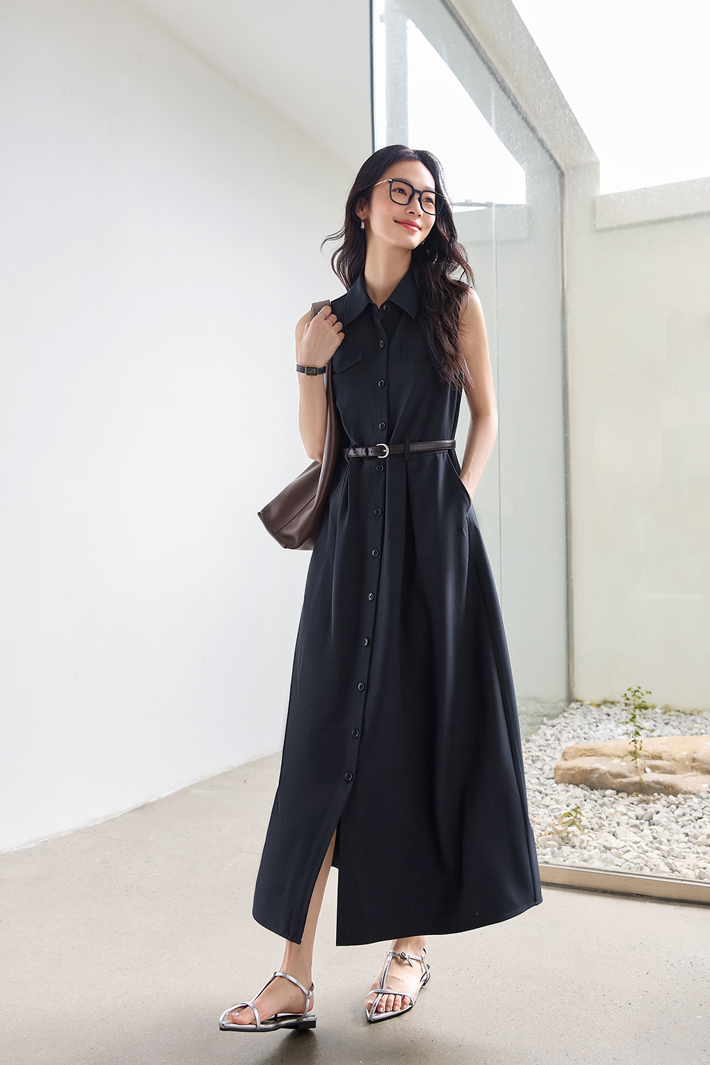 Commuting Simple Straight Dress-VIMLYSTORE
