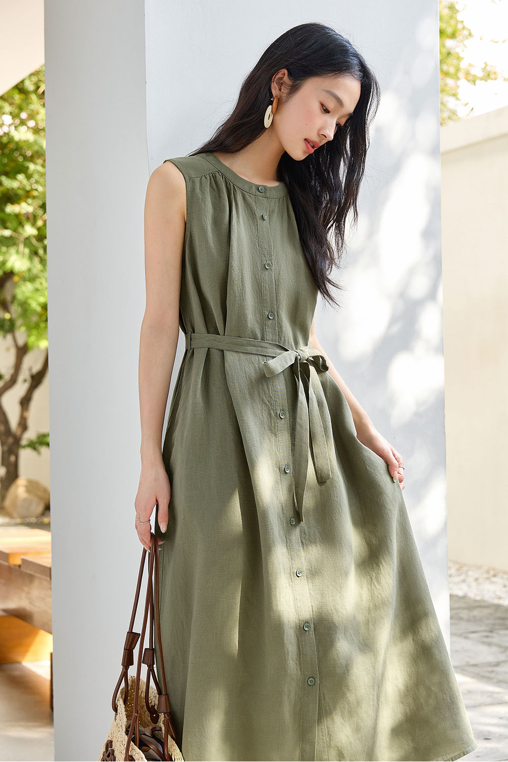 Lyocell Linen Blend Dress-VIMLYSTORE