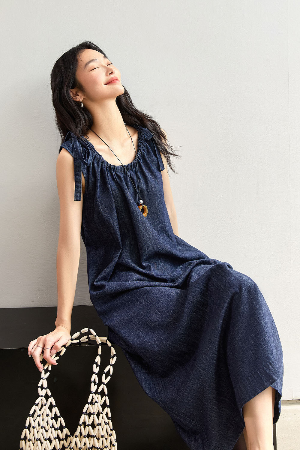 100% Cotton Sleeveless Denim Dress