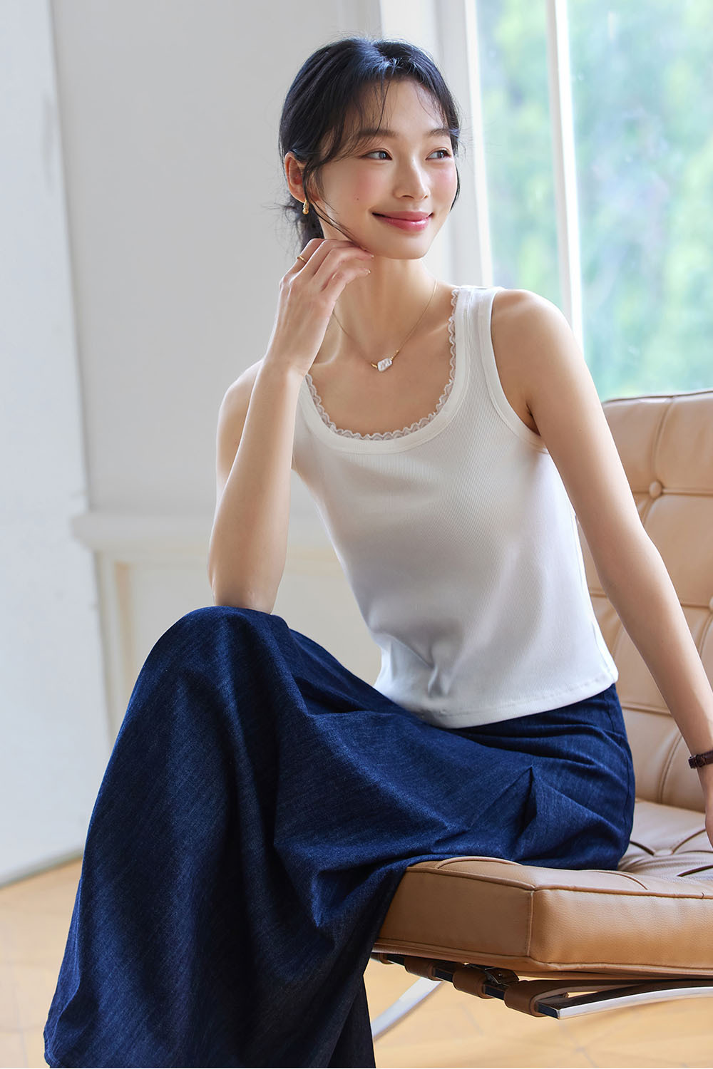 Square Neck Slim Fit Vest