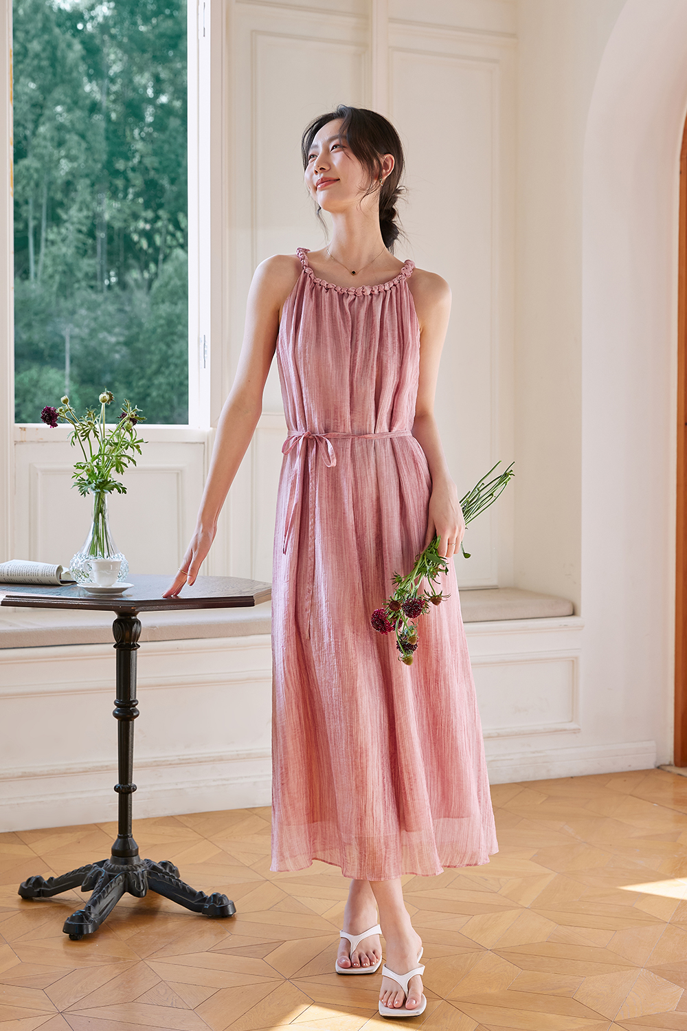 French Halter Strap Dress-VIMLYSTORE