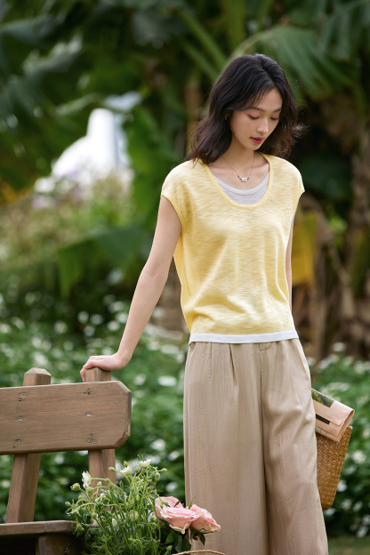 Fake Two-Piece Straight Knit Sweater