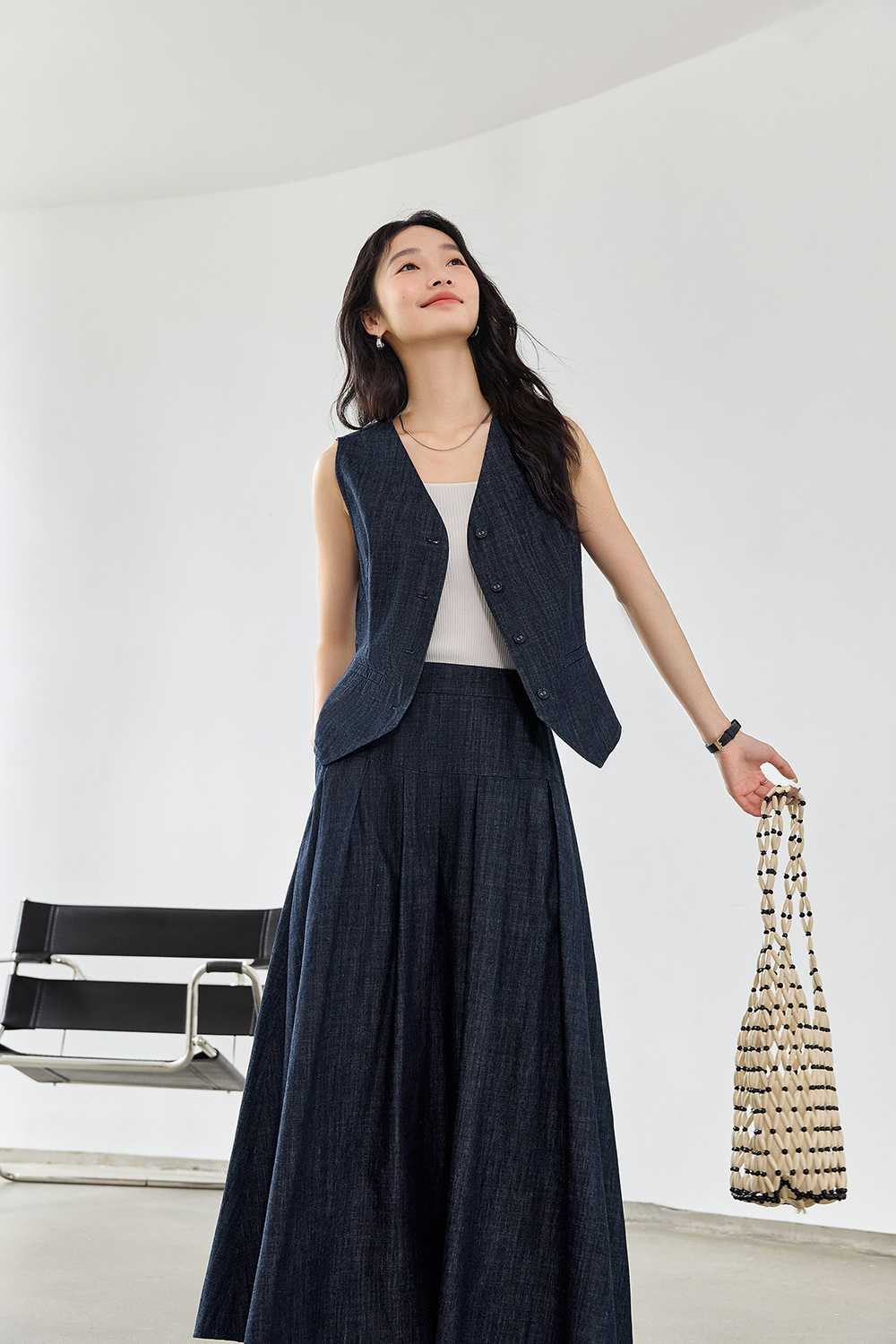 100% Cotton Vest Denim Suit